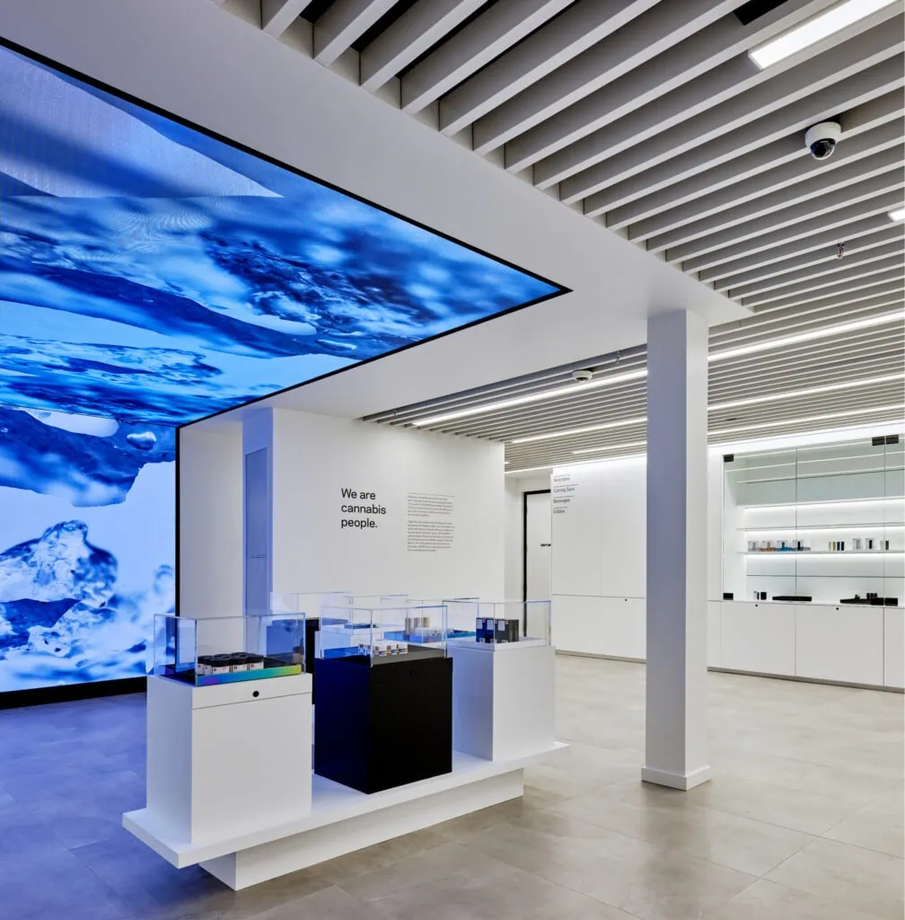 Interior view of Aurora Cannabis store
