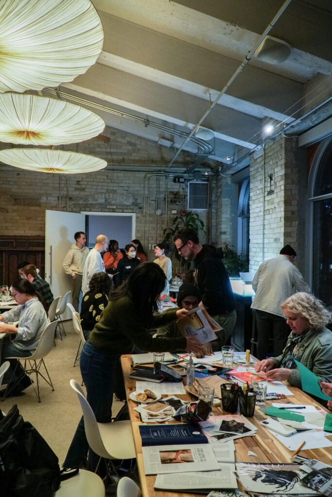 BMD and the community gathered for a hands-on, computer-free, cut-and-paste workshop for designers