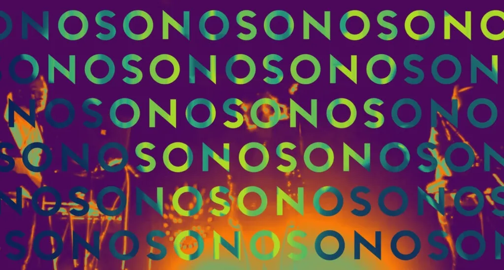Sonos graphic with repeating logo