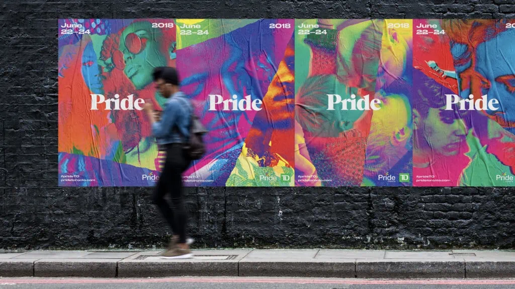Toronto Pride identity on wild posting