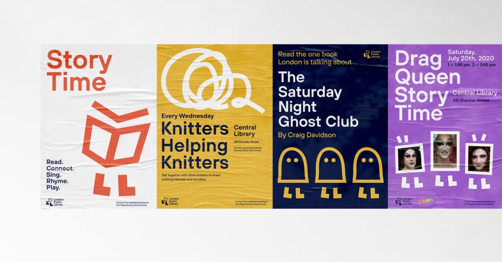 Various London Public Library event posters