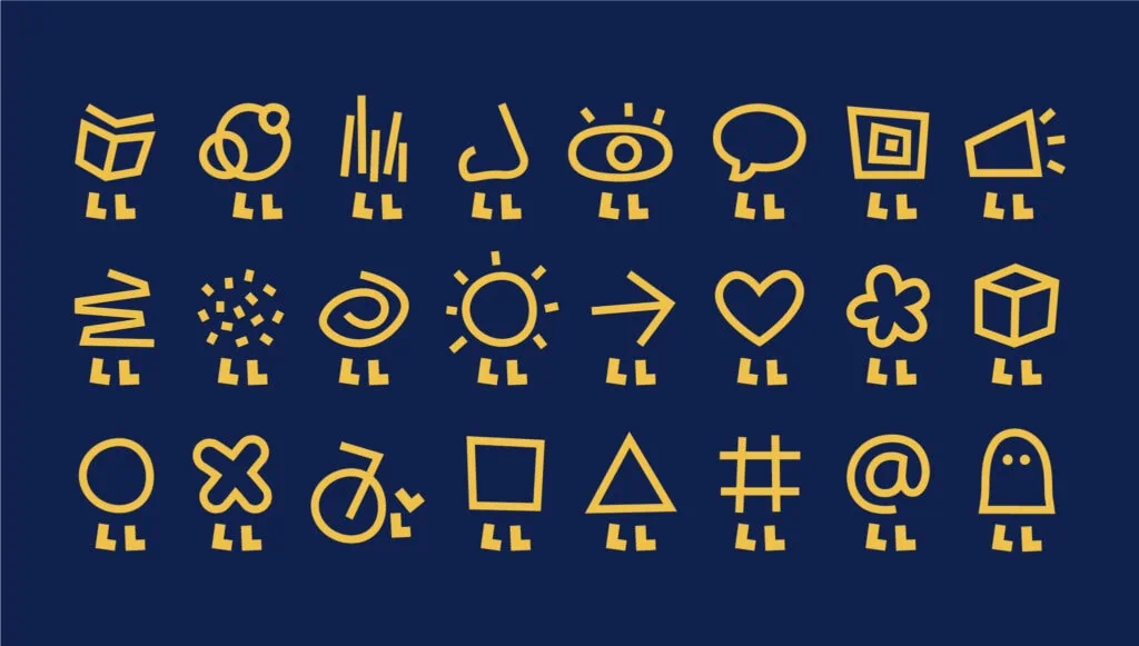 A variety of anthropomorphic characters with created for the London Public Library